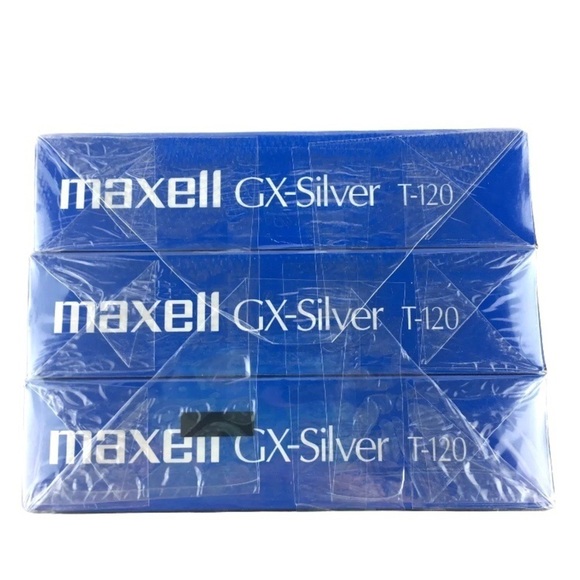 3 MAXELL VHS Tapes GX-Silver T-120 6 Hour Blank Factory Sealed - Picture 6 of 6